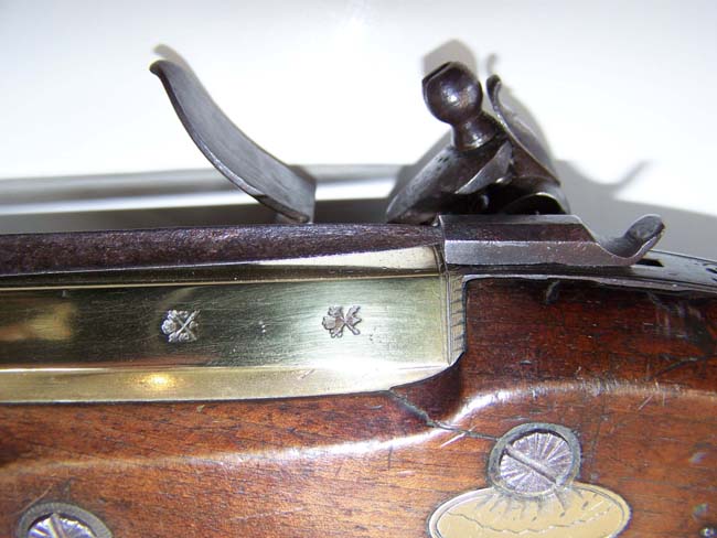 A fine English brass barreled flintlock Blunderbuss with spring bayonet circa 1813-1815 — image 6